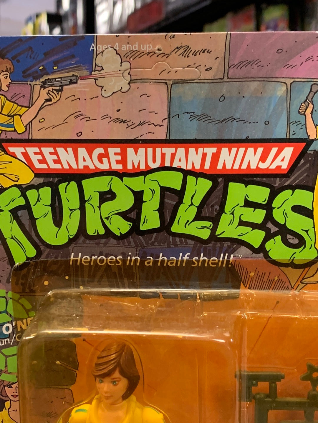 April O’Neil Blue 10 Back 0133 (Vintage TMNT Ninja Turtles, Playmates) Sealed product image 3, provided for visual reference
