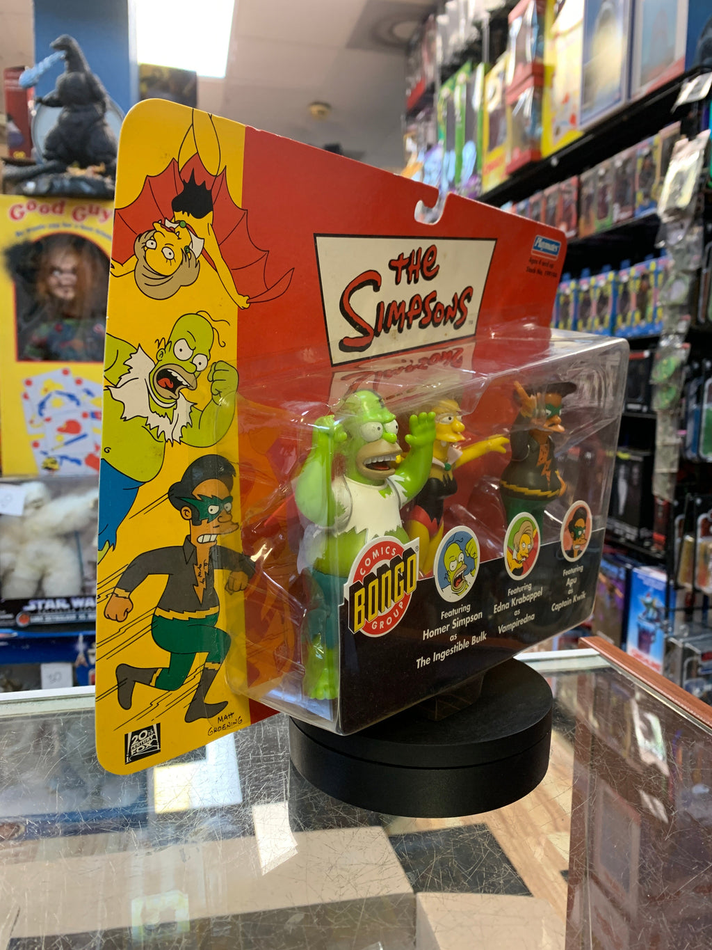 Bongo Ingestible Homer Vampieredna Captain Kwok 3 pack (Vintage Simpsons, Playmates) SEALED product image 2, provided for