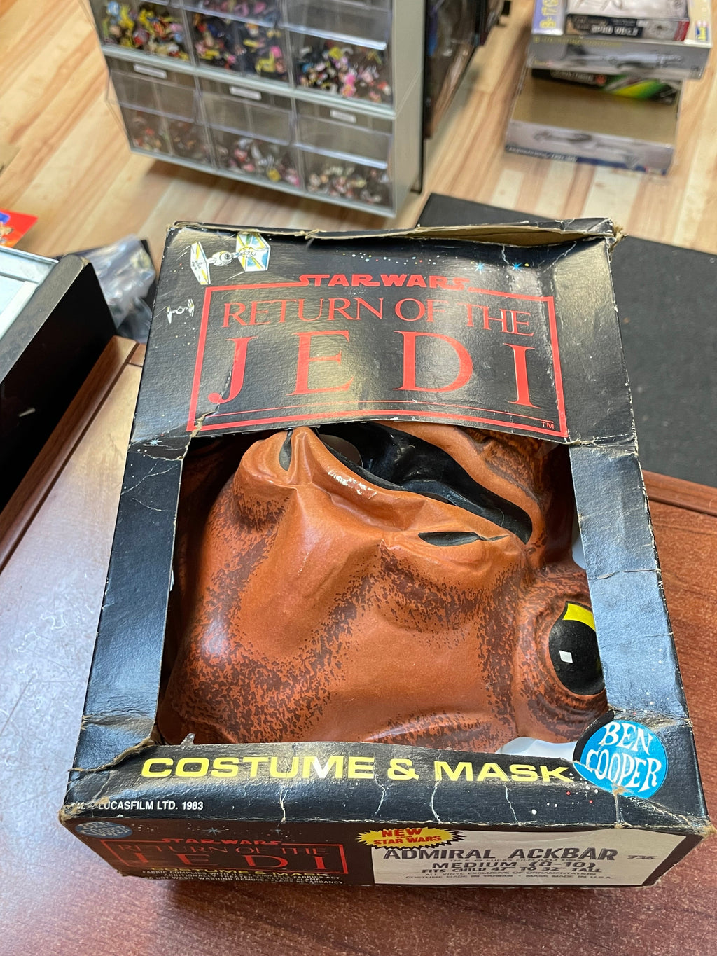 Admiral Ackbar Costume & Mask (Vintage Star Wars ROTF, Ben Cooper) OPEN BOX product image 3, provided for visual reference
