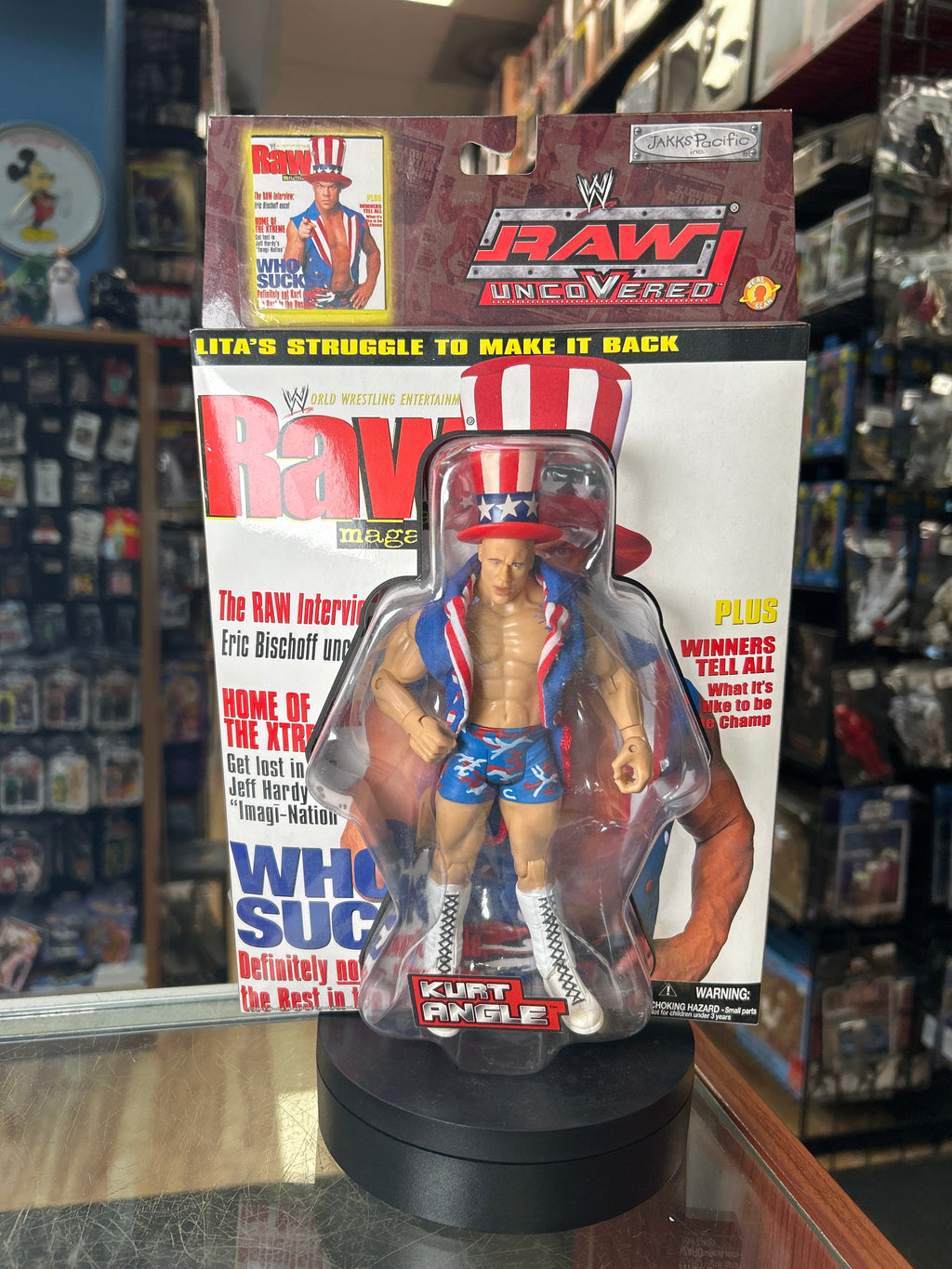 Kurt Angle -Raw Uncovered- (Vintage WWE, Jakks) **SEALED** product image 1, provided for visual reference and product detail