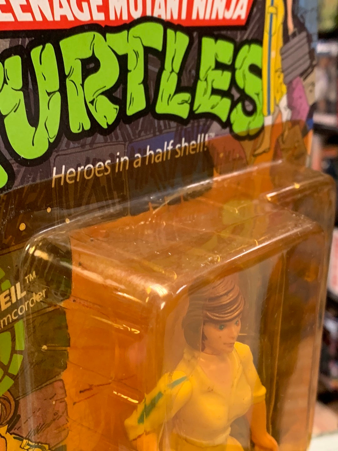 April O’Neil Blue 10 Back 0133 (Vintage TMNT Ninja Turtles, Playmates) Sealed product image 7, provided for visual reference