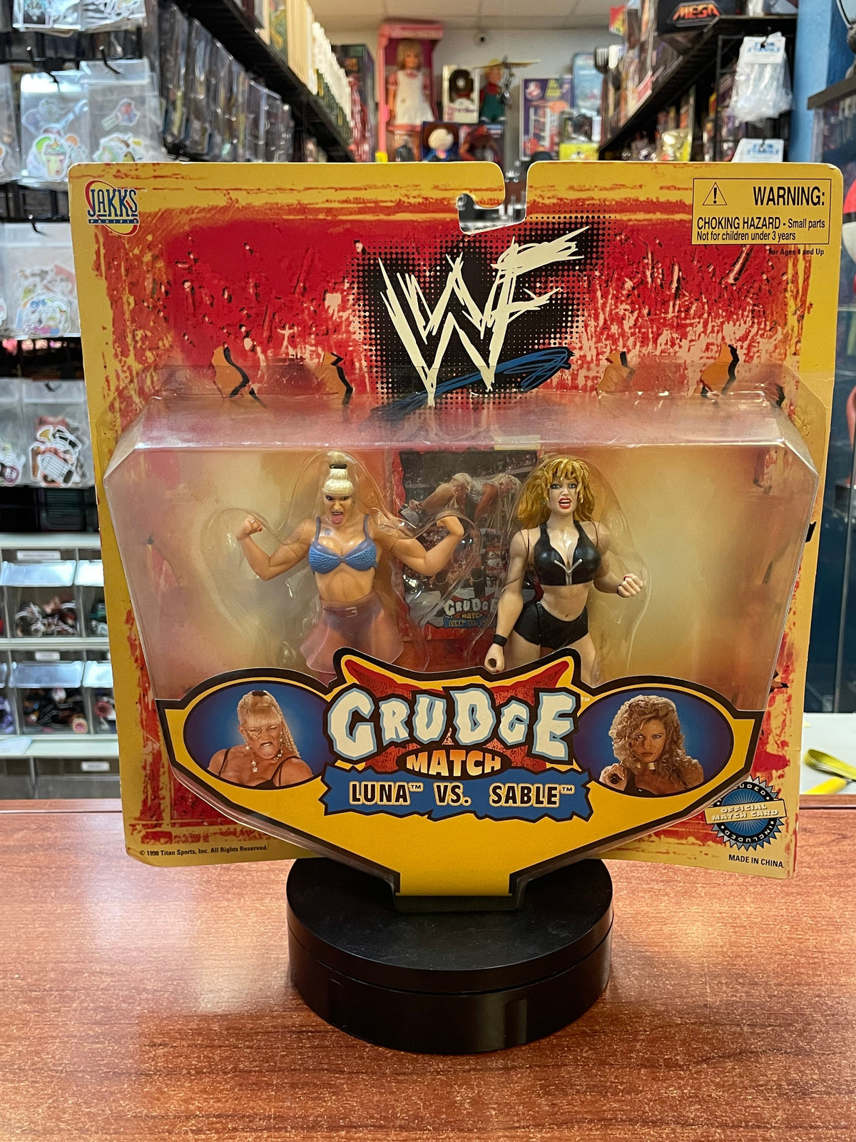Luna & Sable Grudge Match (Vintage WWF Bone Crunchers, Jakks Pacific) SEALED product image 1, provided for visual reference