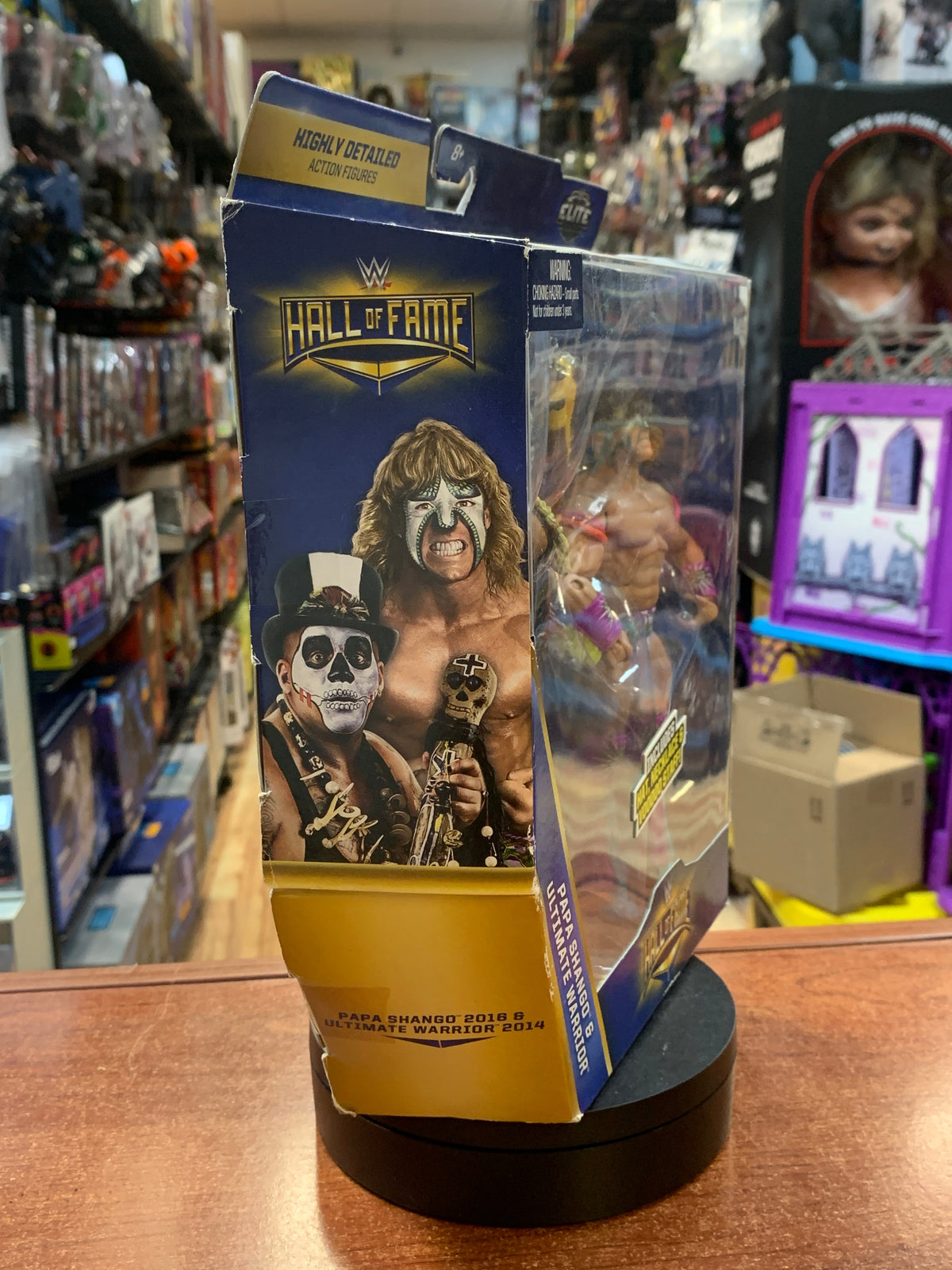 Papa Shango & Ultimate Warrior (WWE Elites, Mattel) SEALED product image 4, provided for visual reference and product detail
