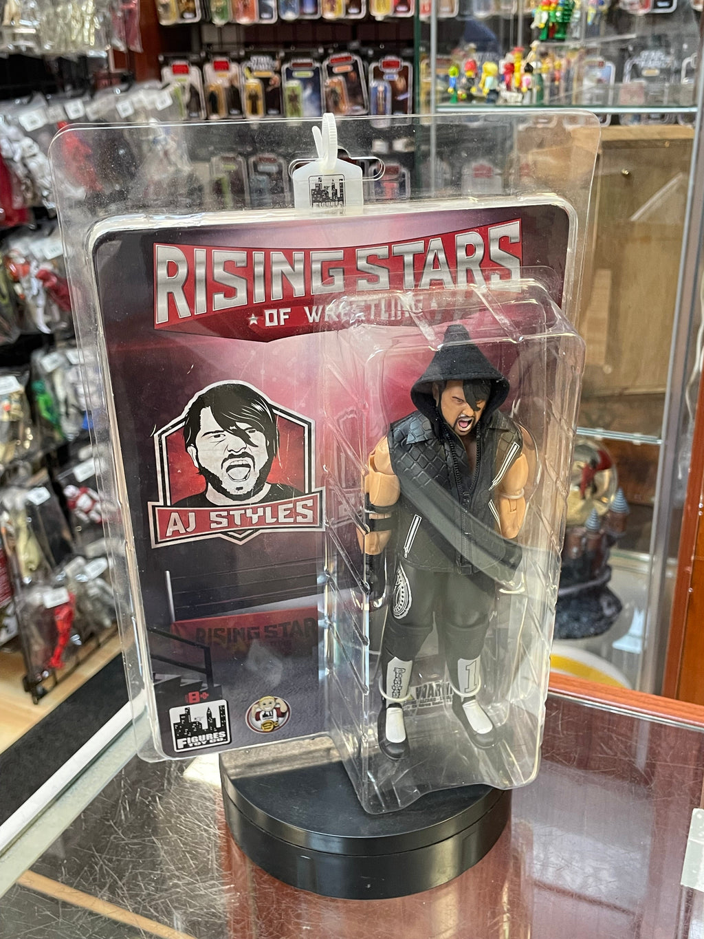 AJ Styles -Black- (Rising Stars of Wrestling, Figures Toy Company) **SEALED** product image 3, provided for visual reference
