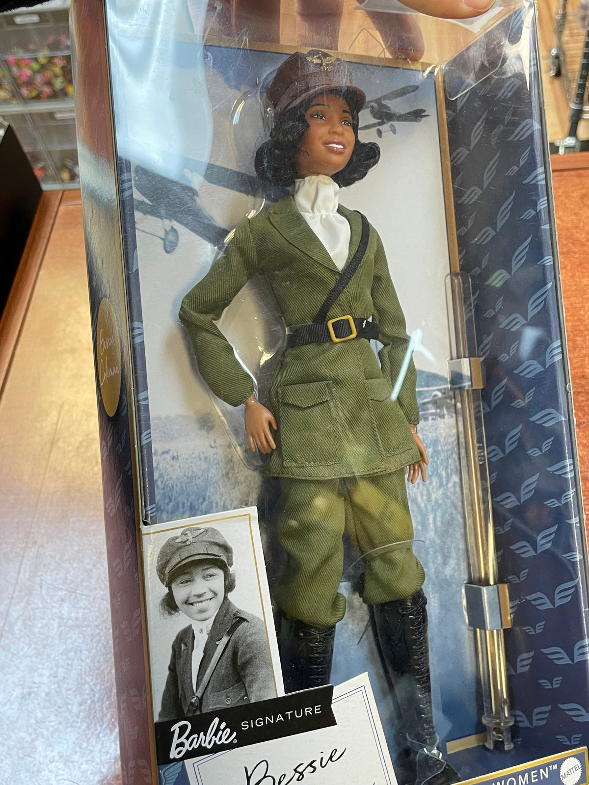 Inspiring Bessie Coleman HJX37 (Vintage Barbie, Mattel) SEALED product image 9, provided for visual reference and product