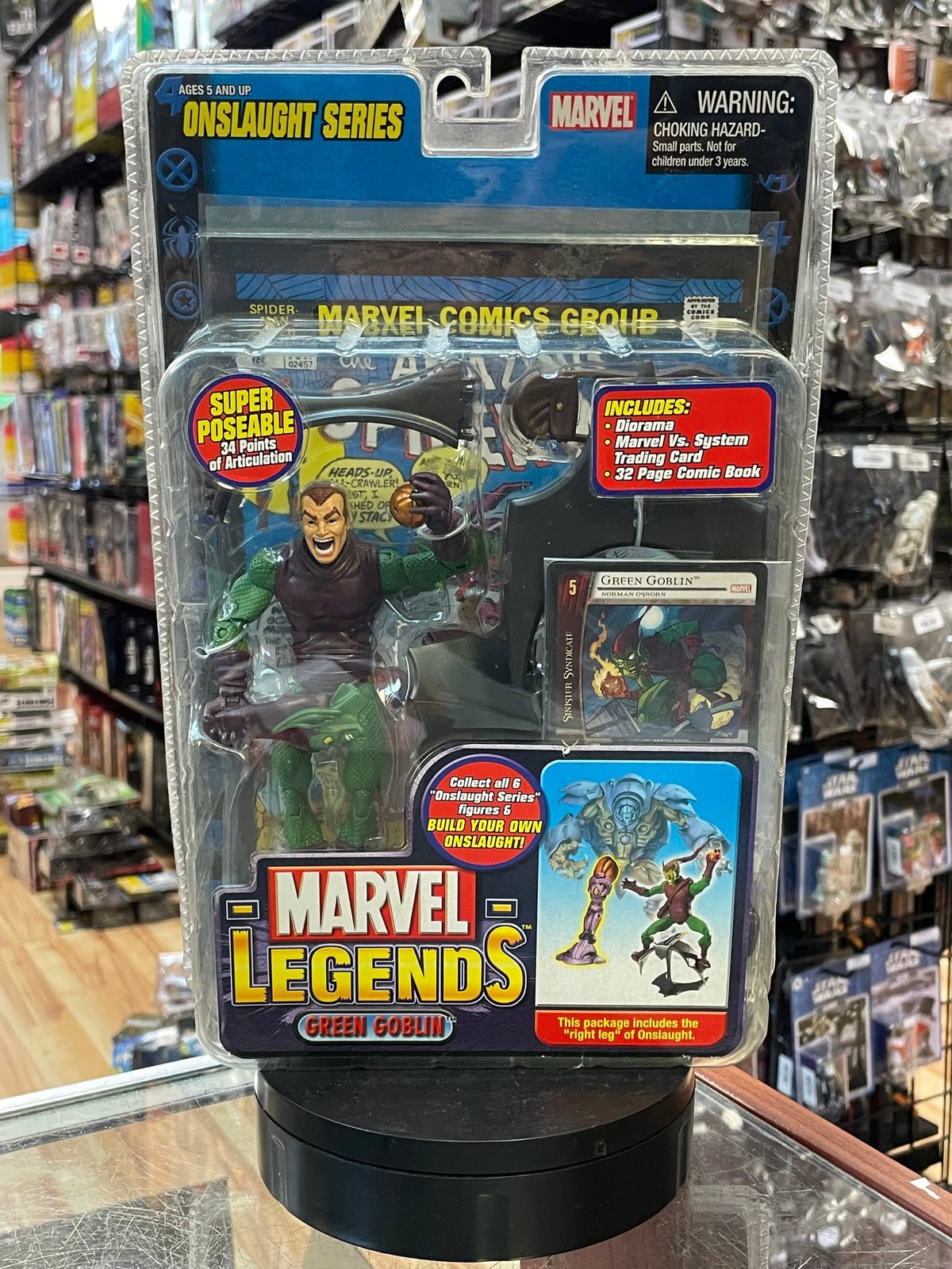 Green Goblin -BAF Onslaught- (Vintage Marvel Legends, Toybiz) *SEALED* product image 1, provided for visual reference and