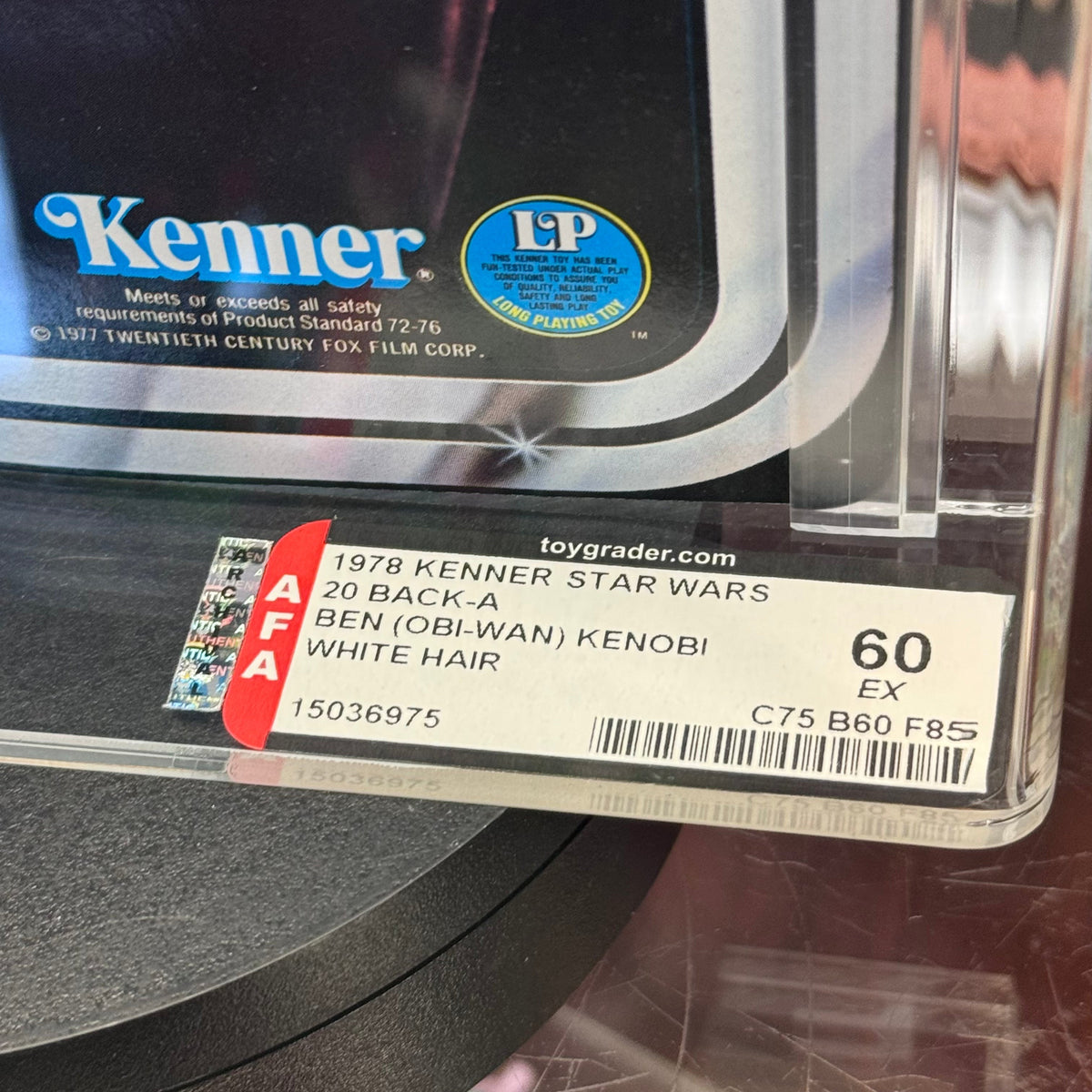 Obi Wan Kenobi White Hair ANH 20A (Vintage Star Wars, Kenner) **AFA Graded** product image 6, provided for visual reference