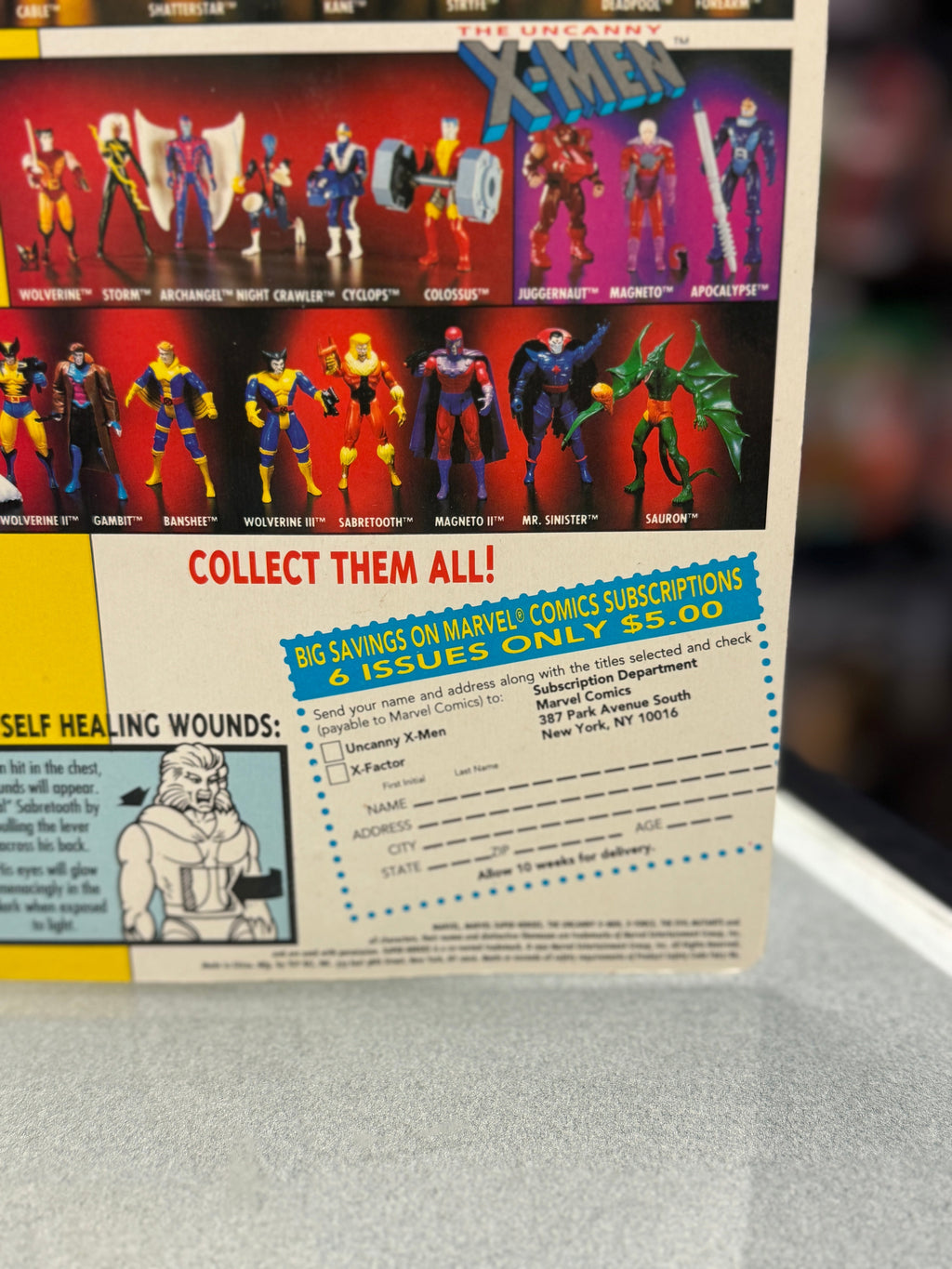 Uncanny SabreTooth 2149 (Vintage Marvel X-Men, Toybiz) SEALED product image 13, provided for visual reference and product