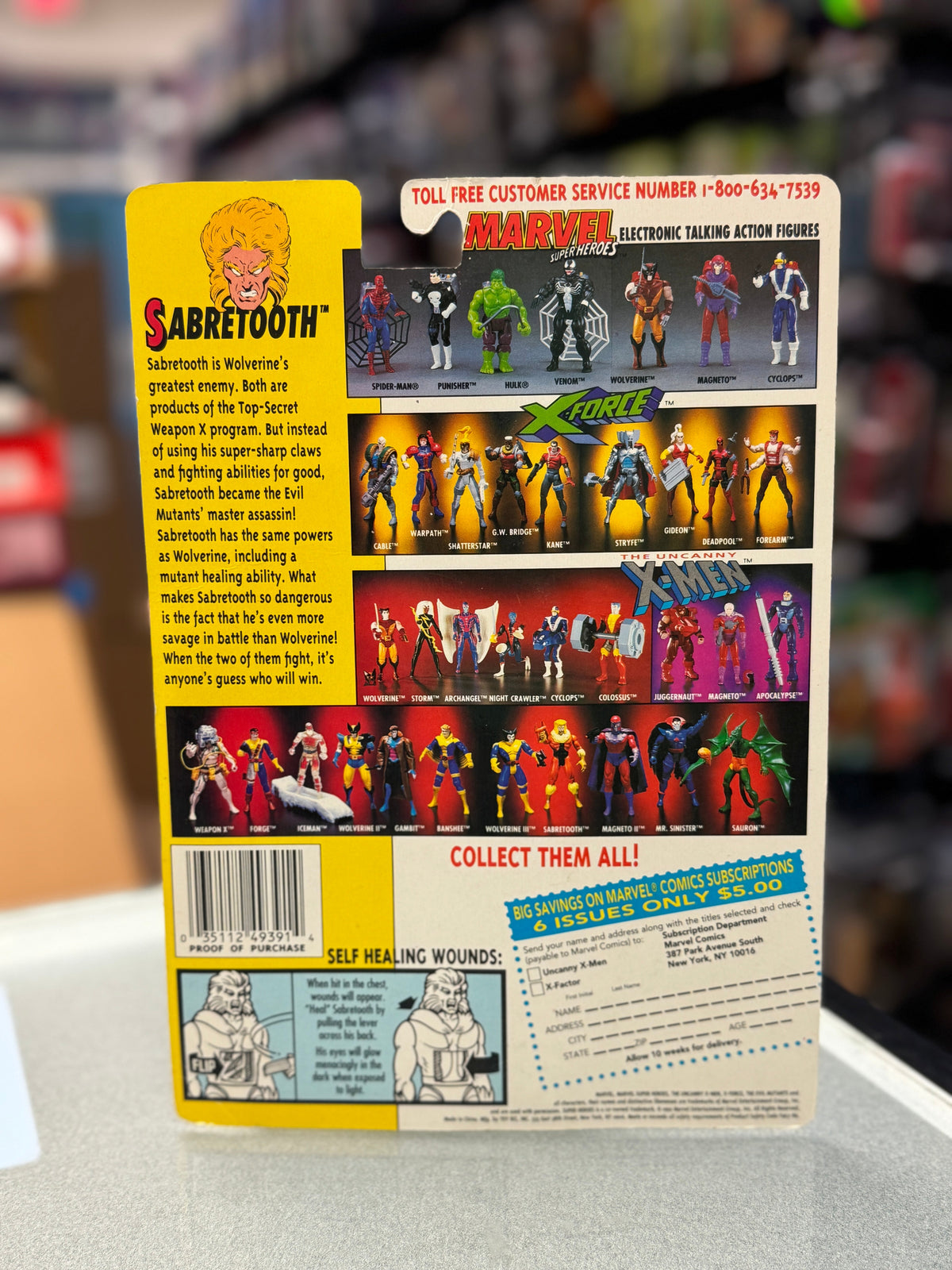 Uncanny SabreTooth 2149 (Vintage Marvel X-Men, Toybiz) SEALED product image 10, provided for visual reference and product