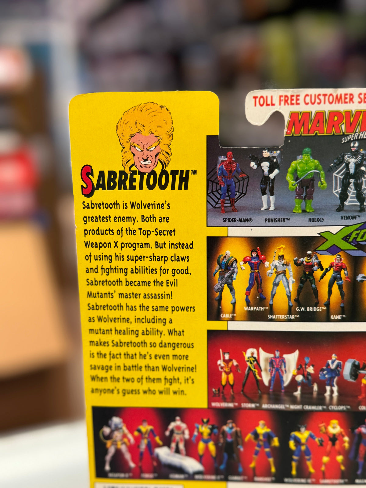 Uncanny SabreTooth 2149 (Vintage Marvel X-Men, Toybiz) SEALED product image 11, provided for visual reference and product
