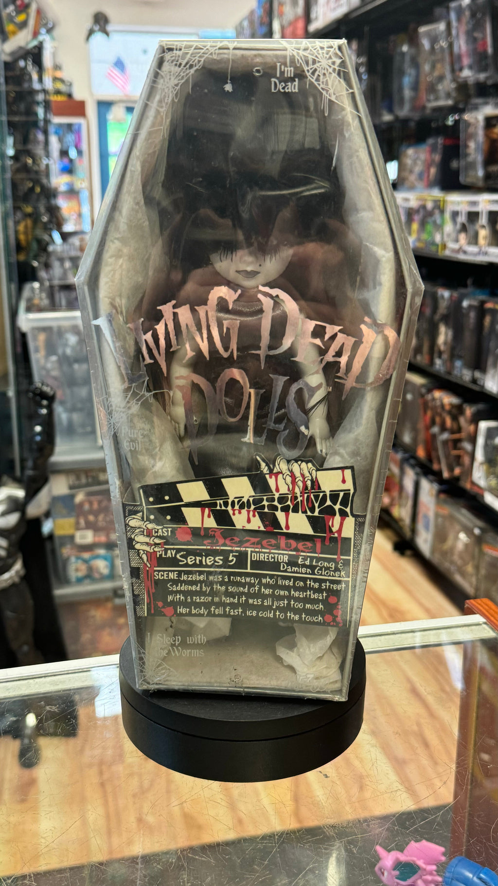 Hollywood Jezebel B&W (Living Dead Dolls LDD, Vintage Mezco) SEALED product image 1, provided for visual reference and