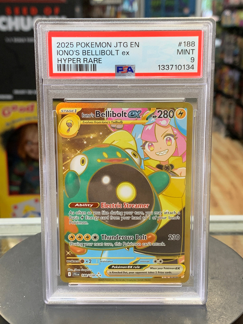 Iono's Bellibolt EX Journey Together 188/159 (Pokemon, Wizard) **PSA 9** product image 1, provided for visual reference and