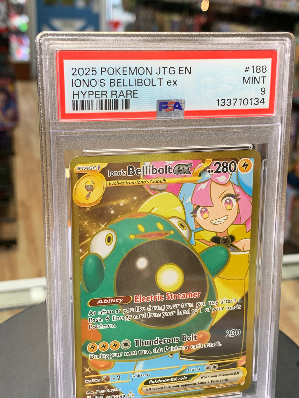 Iono's Bellibolt EX Journey Together 188/159 (Pokemon, Wizard) **PSA 9** product image 2, provided for visual reference and