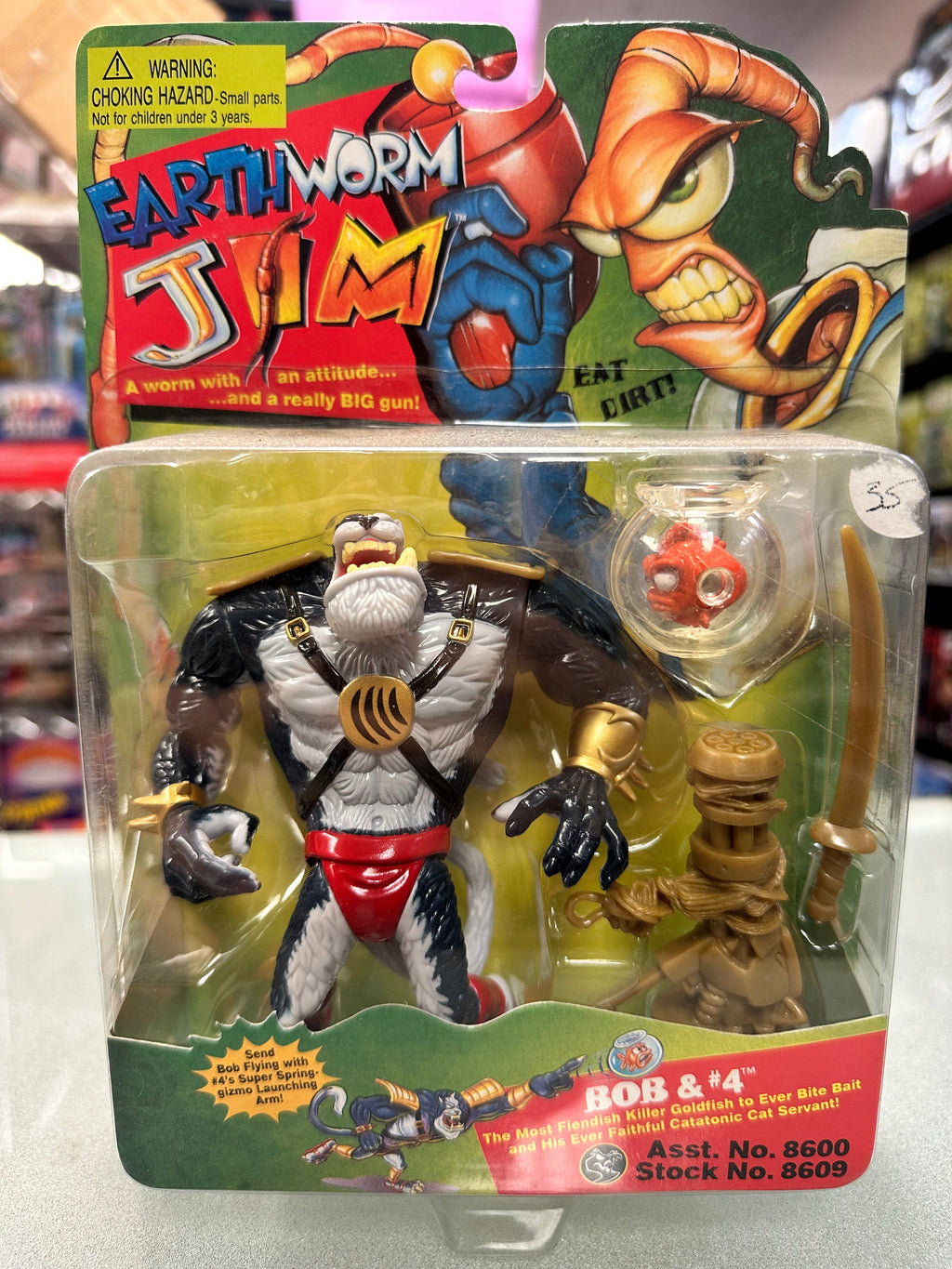 Bob & #4 (Vintage Earthworm Jim, Playmates) Sealed product image 1, provided for visual reference and product detail review