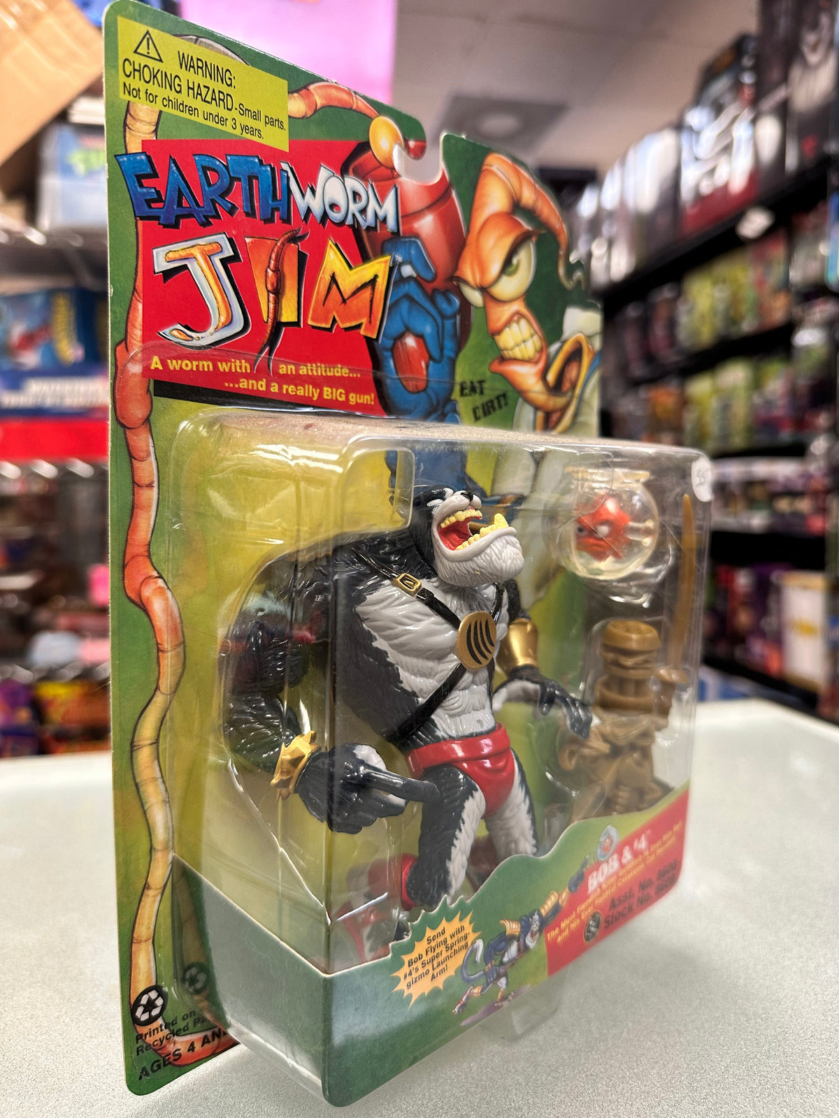 Bob & #4 (Vintage Earthworm Jim, Playmates) Sealed product image 2, provided for visual reference and product detail review