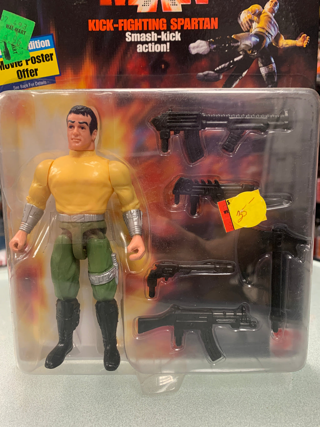 Kick-Fighting Spartan (Vintage Demolition man, Mattel) Sealed product image 2, provided for visual reference and product