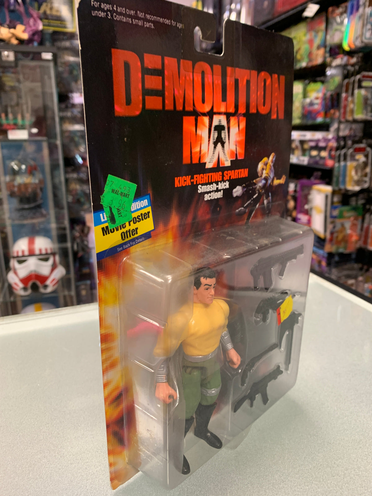 Kick-Fighting Spartan (Vintage Demolition man, Mattel) Sealed product image 3, provided for visual reference and product