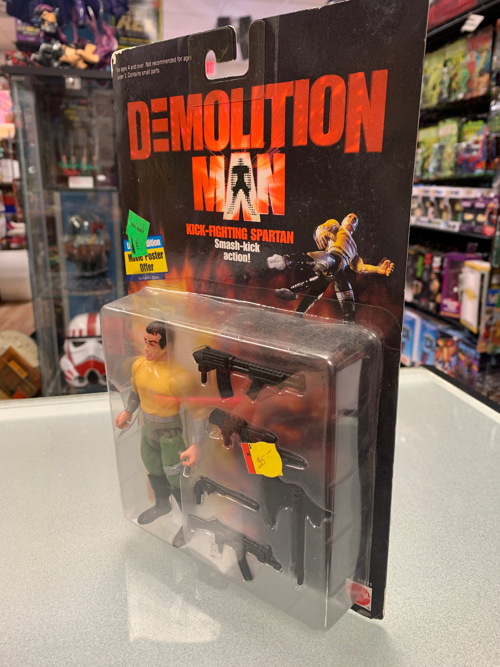Kick-Fighting Spartan (Vintage Demolition man, Mattel) Sealed product image 4, provided for visual reference and product
