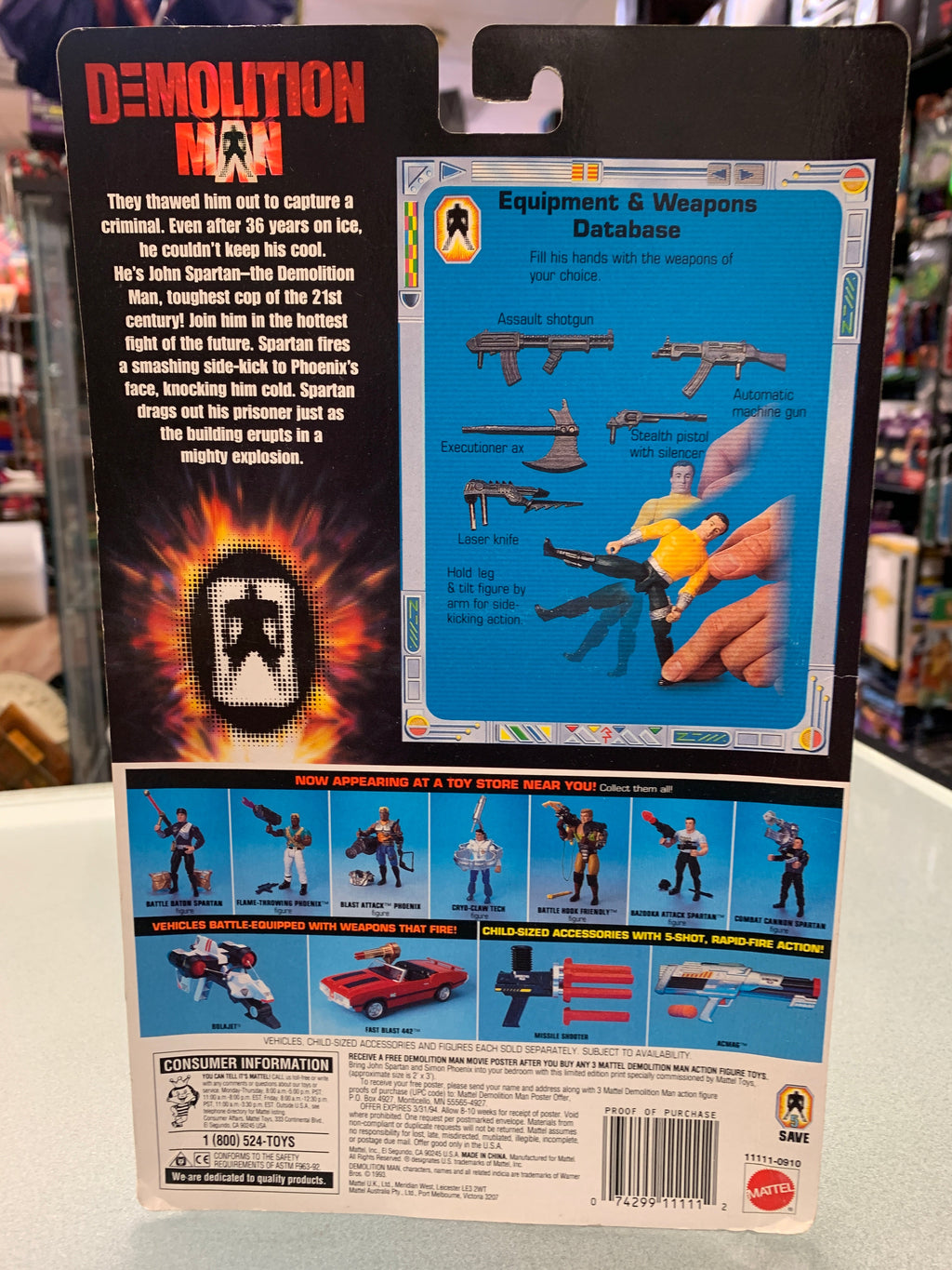 Kick-Fighting Spartan (Vintage Demolition man, Mattel) Sealed product image 5, provided for visual reference and product