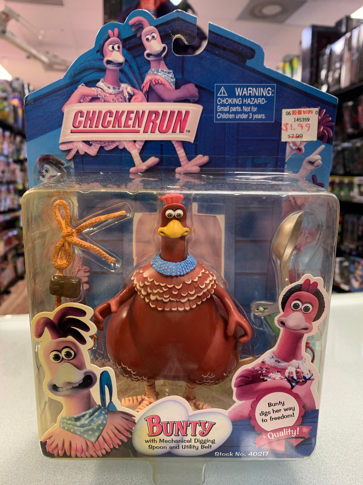 Bunty Digging Spoon (Vintage Chicken Run, Playmates) SEALED product image 1, provided for visual reference and product