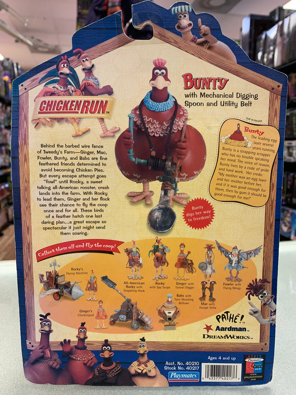 Bunty Digging Spoon (Vintage Chicken Run, Playmates) SEALED product image 6, provided for visual reference and product
