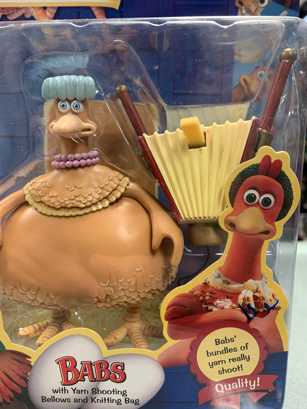Babs Yarn Shooting Bellows (Vintage Chicken Run, Playmates) SEALED product image 3, provided for visual reference and