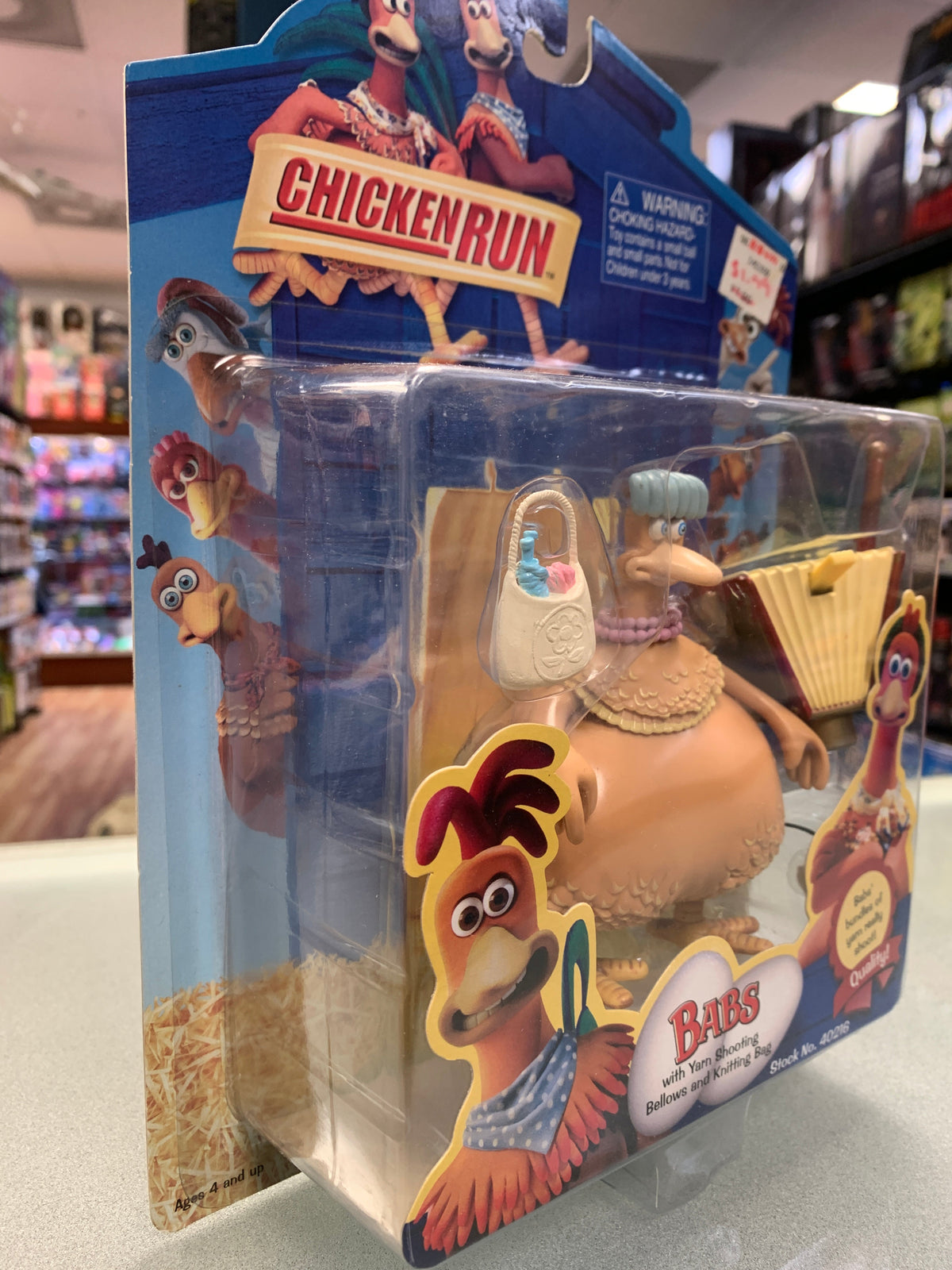 Babs Yarn Shooting Bellows (Vintage Chicken Run, Playmates) SEALED product image 5, provided for visual reference and