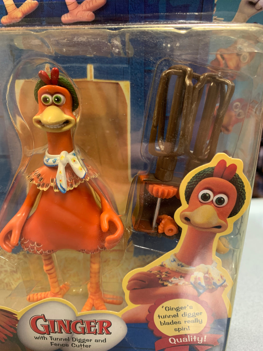 Ginger with Tunnel Digger (Vintage Chicken Run, Playmates) SEALED product image 3, provided for visual reference and product