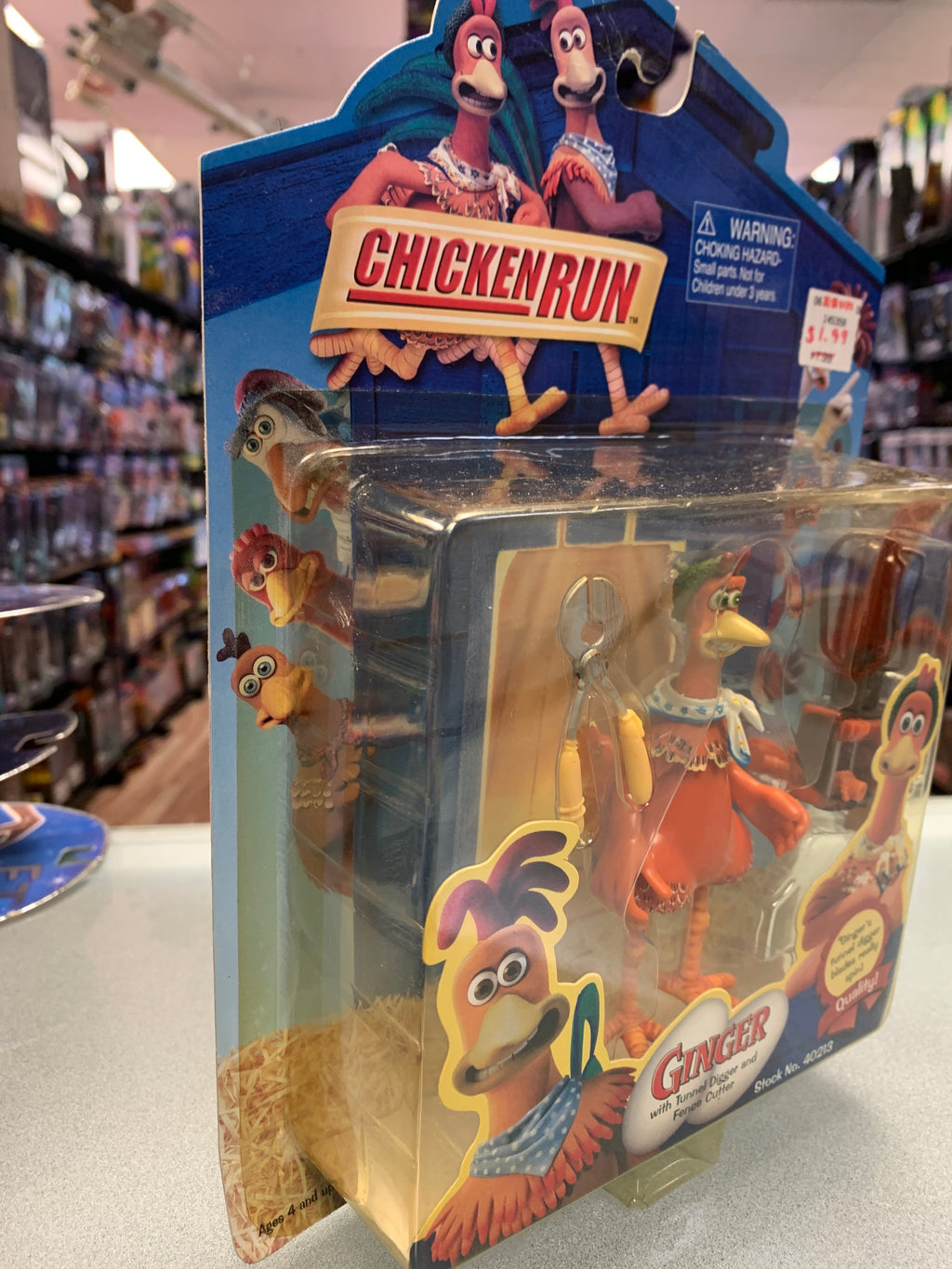 Ginger with Tunnel Digger (Vintage Chicken Run, Playmates) SEALED product image 4, provided for visual reference and product