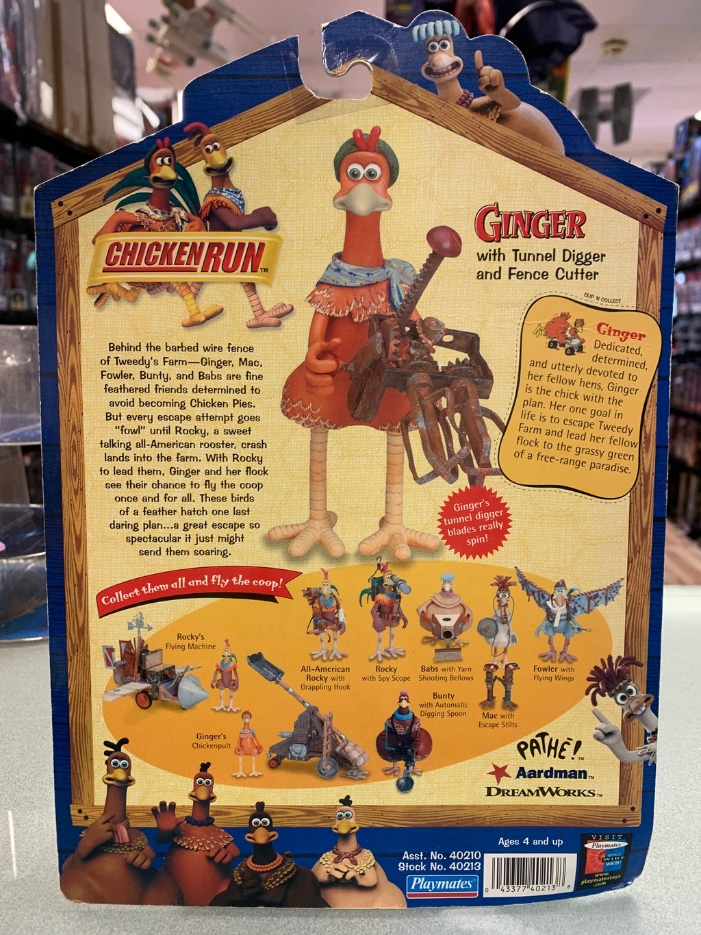 Ginger with Tunnel Digger (Vintage Chicken Run, Playmates) SEALED product image 6, provided for visual reference and product