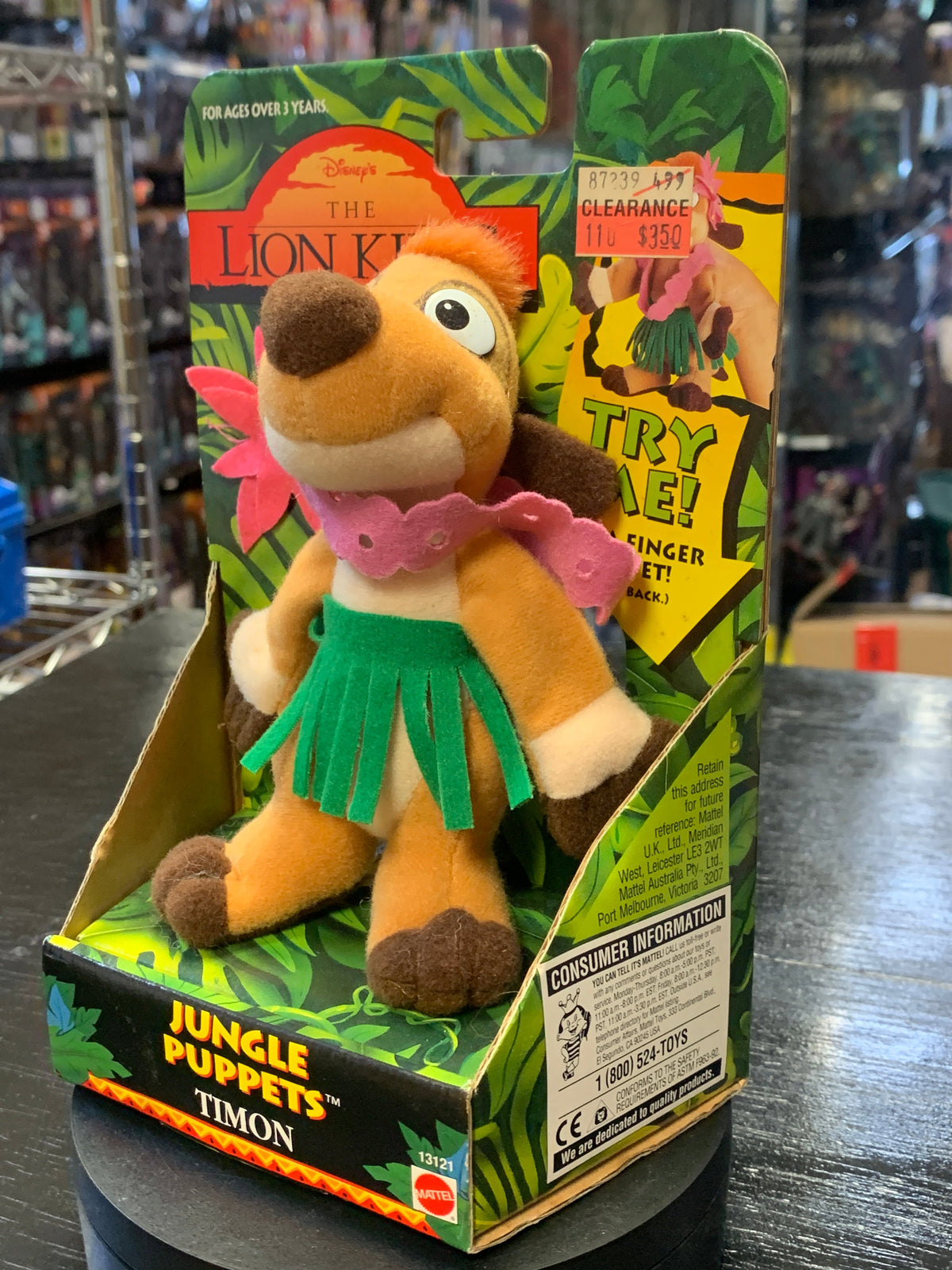 Jungle puppets Timon (Vintage Disney The Lion King, Mattel) product image 3, provided for visual reference and product