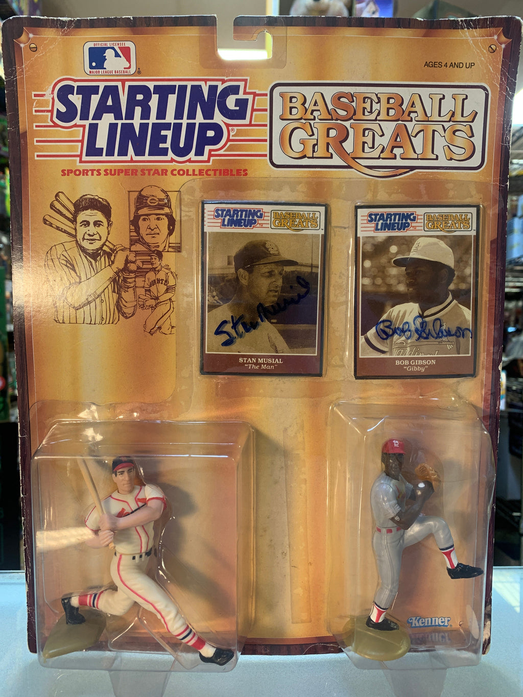 Starting Lineup Baseball Greats Stan Musial & Bob Gibson Signed(Vintage Kenner, MLB)**JSA Signature Authentication** product