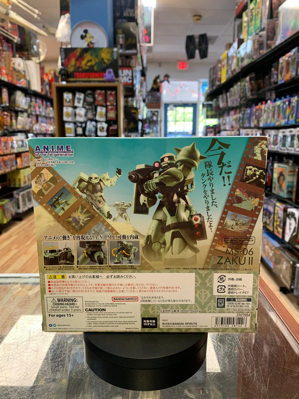 GREEN MS-06 ZAKU II -Anime Ver- (Bandai SH Figuarts, Robot Spirits) SEALED product image 3, provided for visual reference
