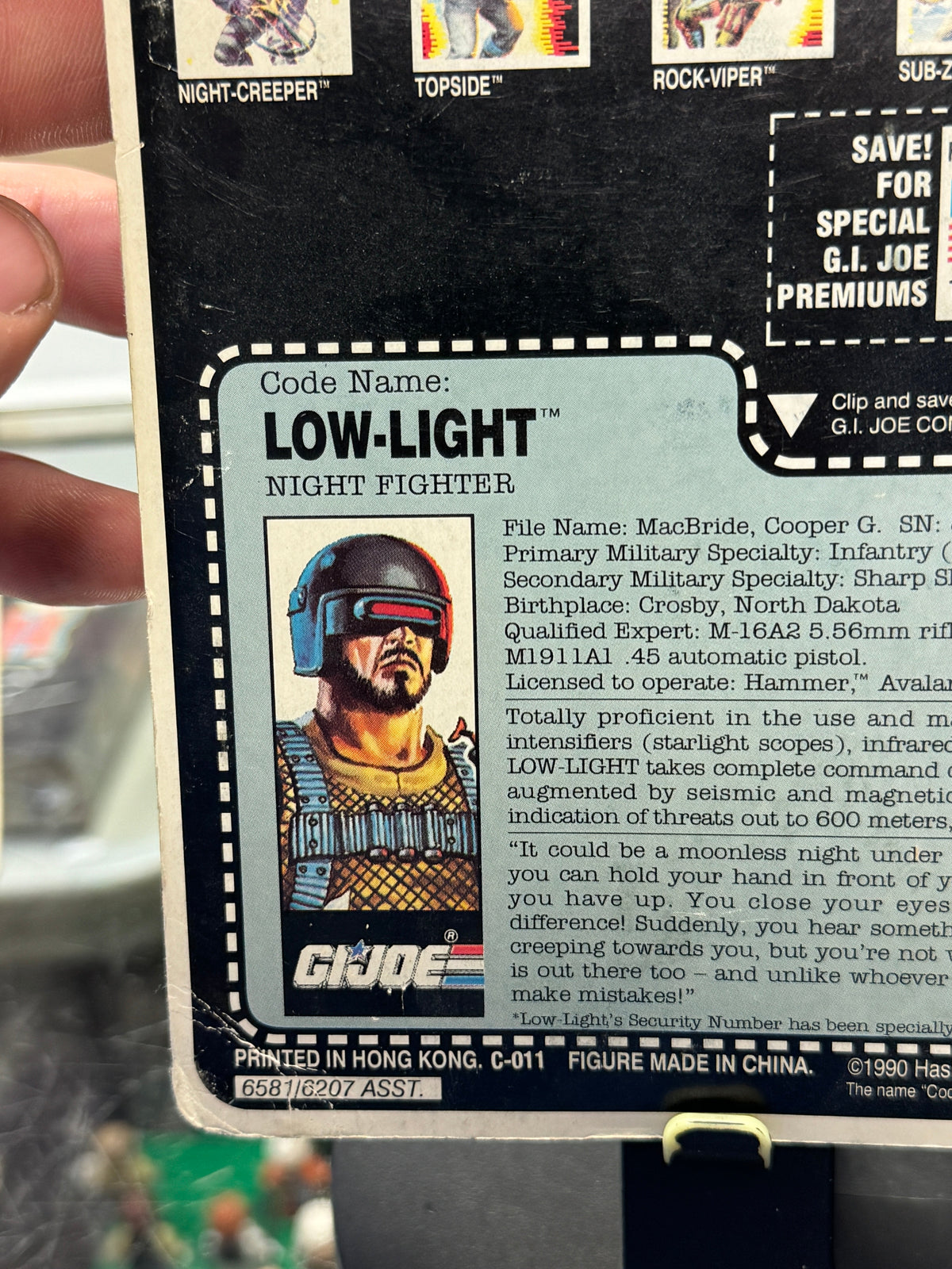 Low Light V3 3641 (Vintage GI Joe, Hasbro) SEALED product image 9, provided for visual reference and product detail review