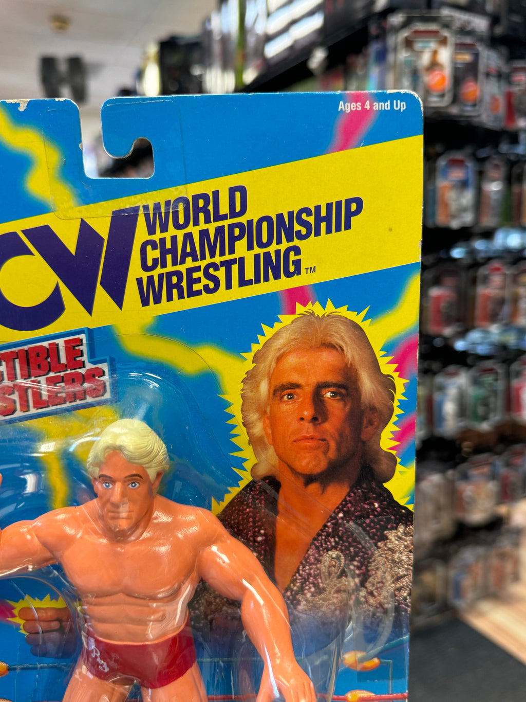 Red Trunks Ric Flair Figure (Vintage WCW Wrestling, OSFT) Sealed product image 3, provided for visual reference and product