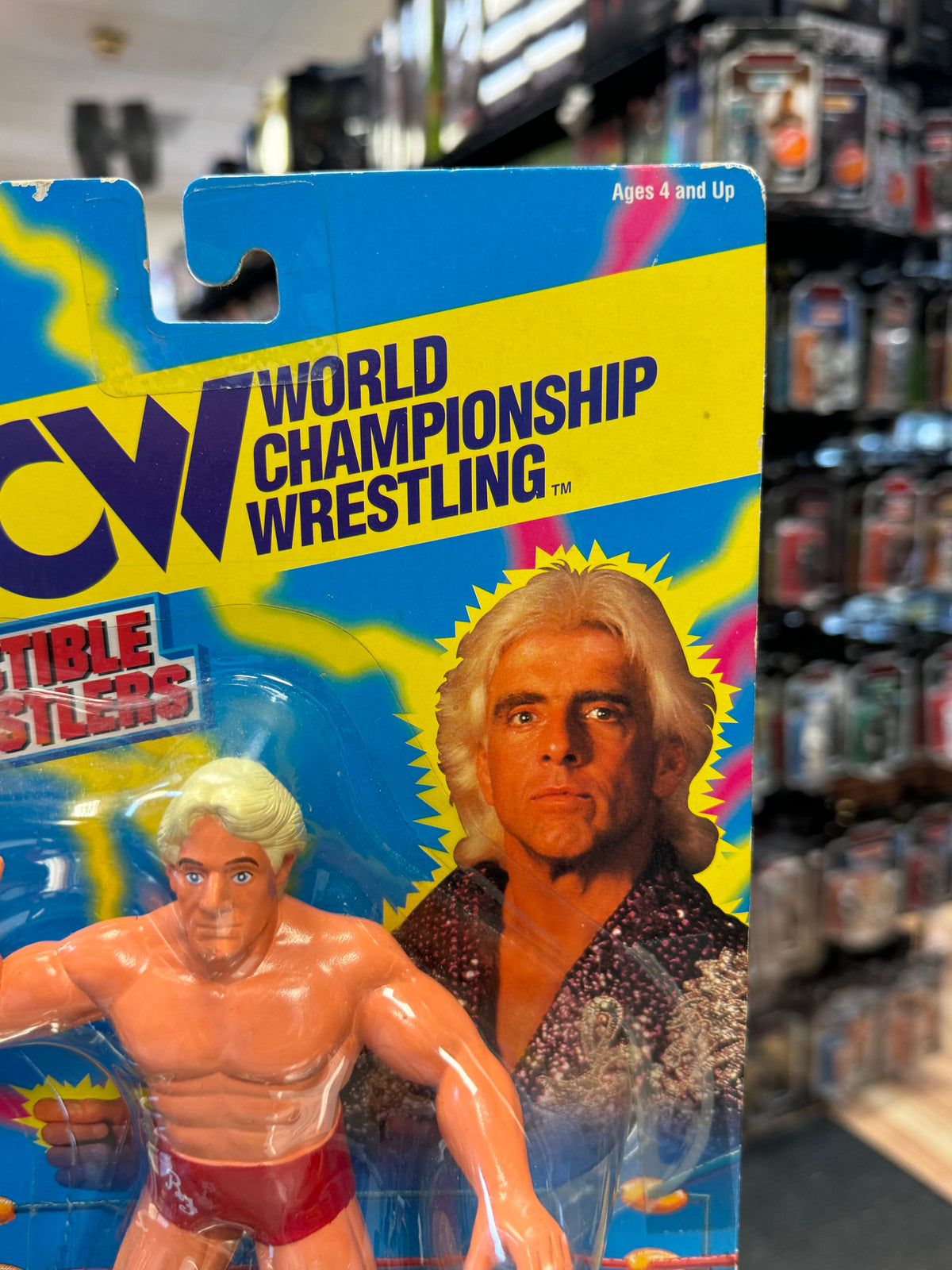 Red Trunks Ric Flair Figure (Vintage WCW Wrestling, OSFT) Sealed product image 3, provided for visual reference and product
