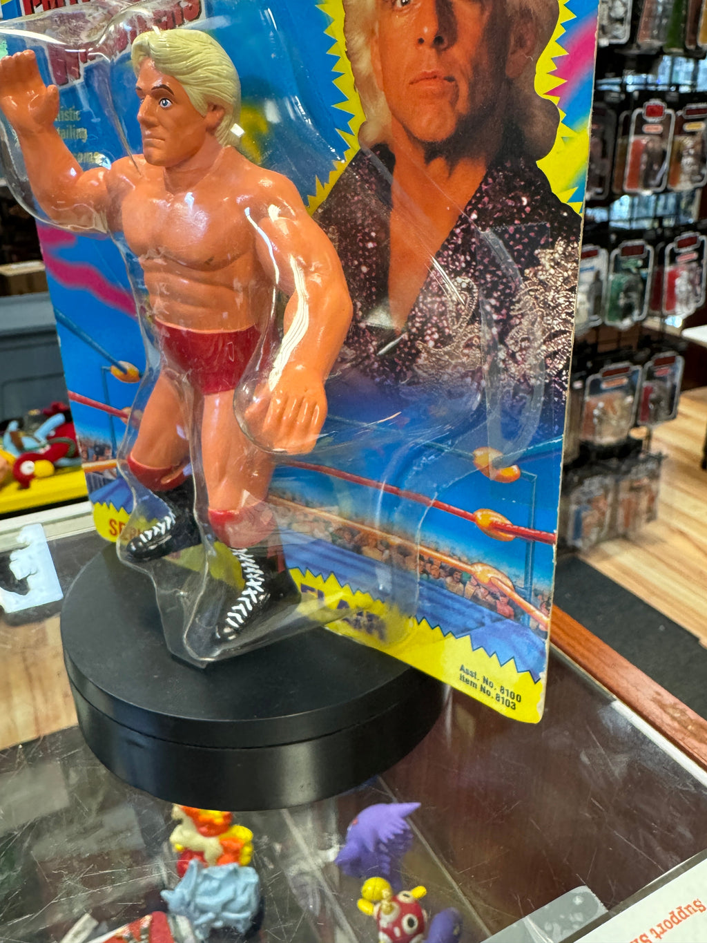 Red Trunks Ric Flair Figure (Vintage WCW Wrestling, OSFT) Sealed product image 9, provided for visual reference and product