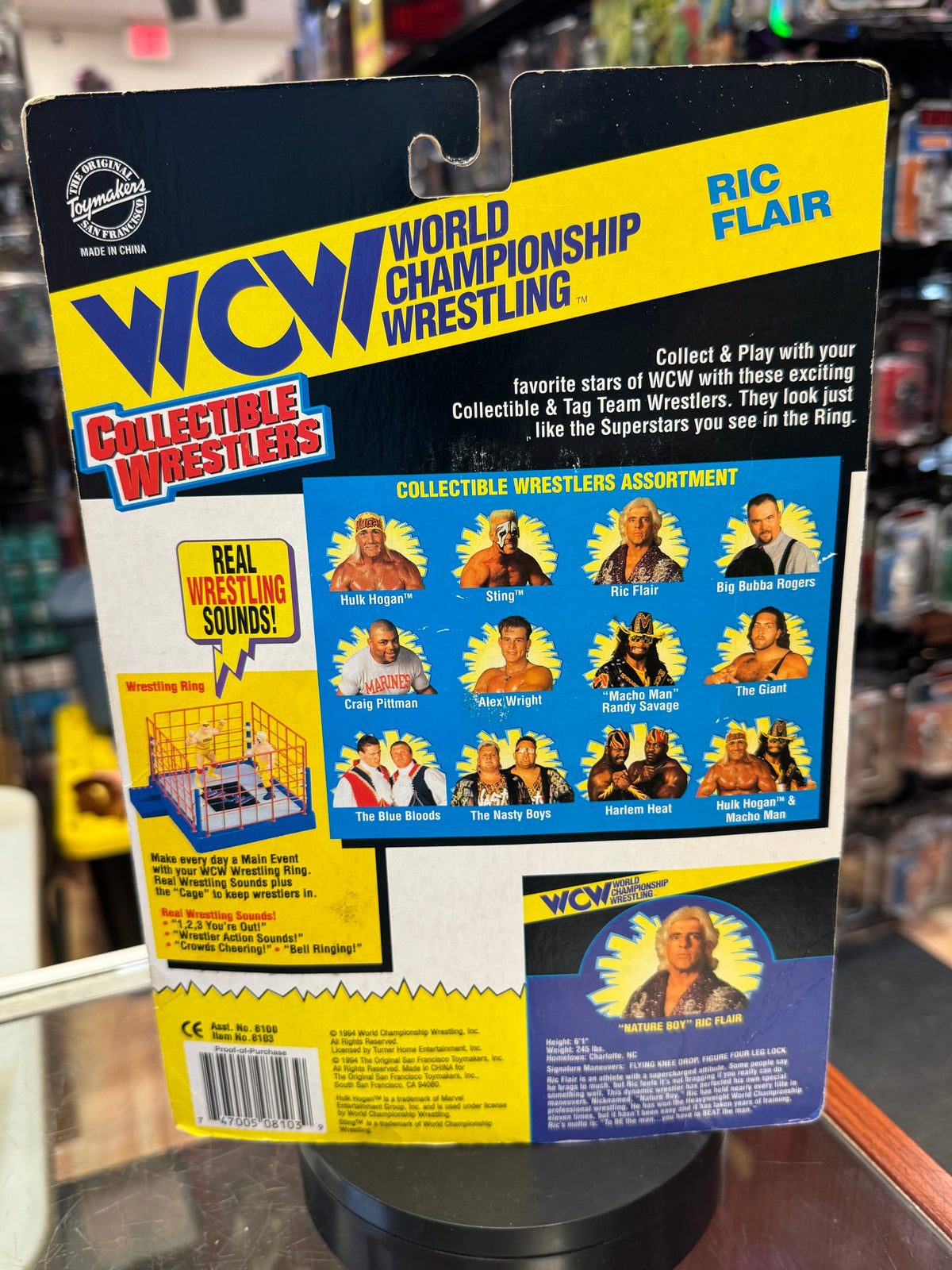 Red Trunks Ric Flair Figure (Vintage WCW Wrestling, OSFT) Sealed product image 10, provided for visual reference and product