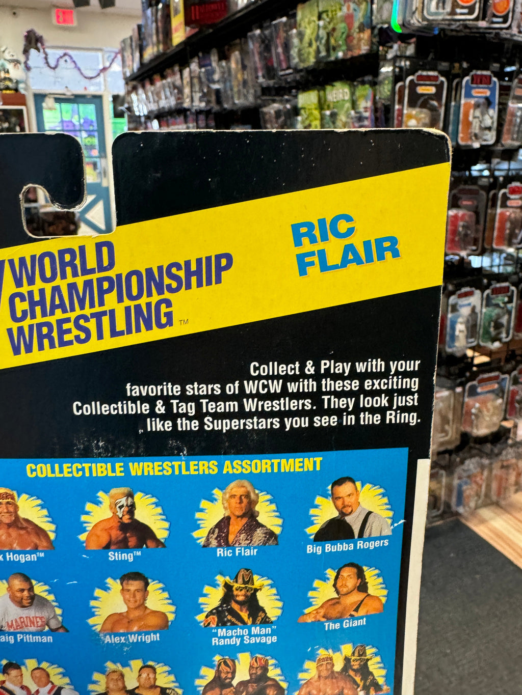 Red Trunks Ric Flair Figure (Vintage WCW Wrestling, OSFT) Sealed product image 12, provided for visual reference and product