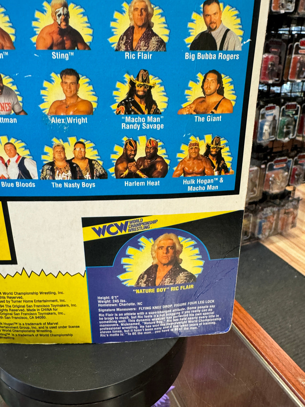 Red Trunks Ric Flair Figure (Vintage WCW Wrestling, OSFT) Sealed product image 13, provided for visual reference and product