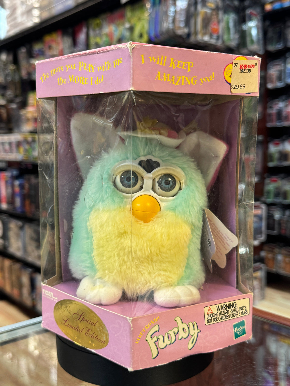 Blue Yellow Furby (Vintage Furby, Tiger Electronics) NEW product image 1, provided for visual reference and product detail