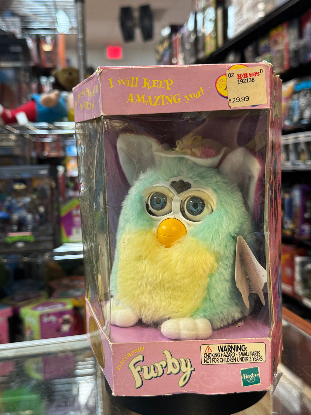 Blue Yellow Furby (Vintage Furby, Tiger Electronics) NEW product image 11, provided for visual reference and product detail