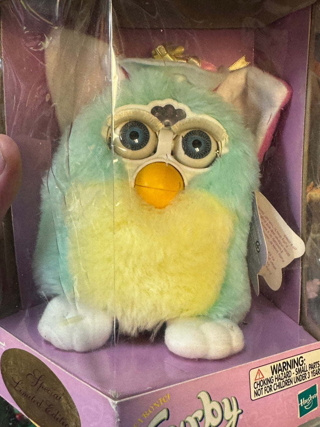 Blue Yellow Furby (Vintage Furby, Tiger Electronics) NEW product image 2, provided for visual reference and product detail