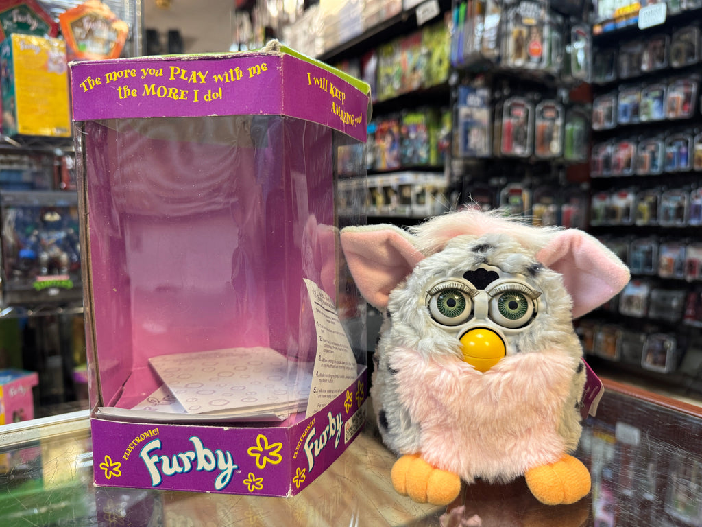Pink Grey Blue Eyes Furby (Vintage Furby, Tiger Electronics) Open Box product image 1, provided for visual reference and
