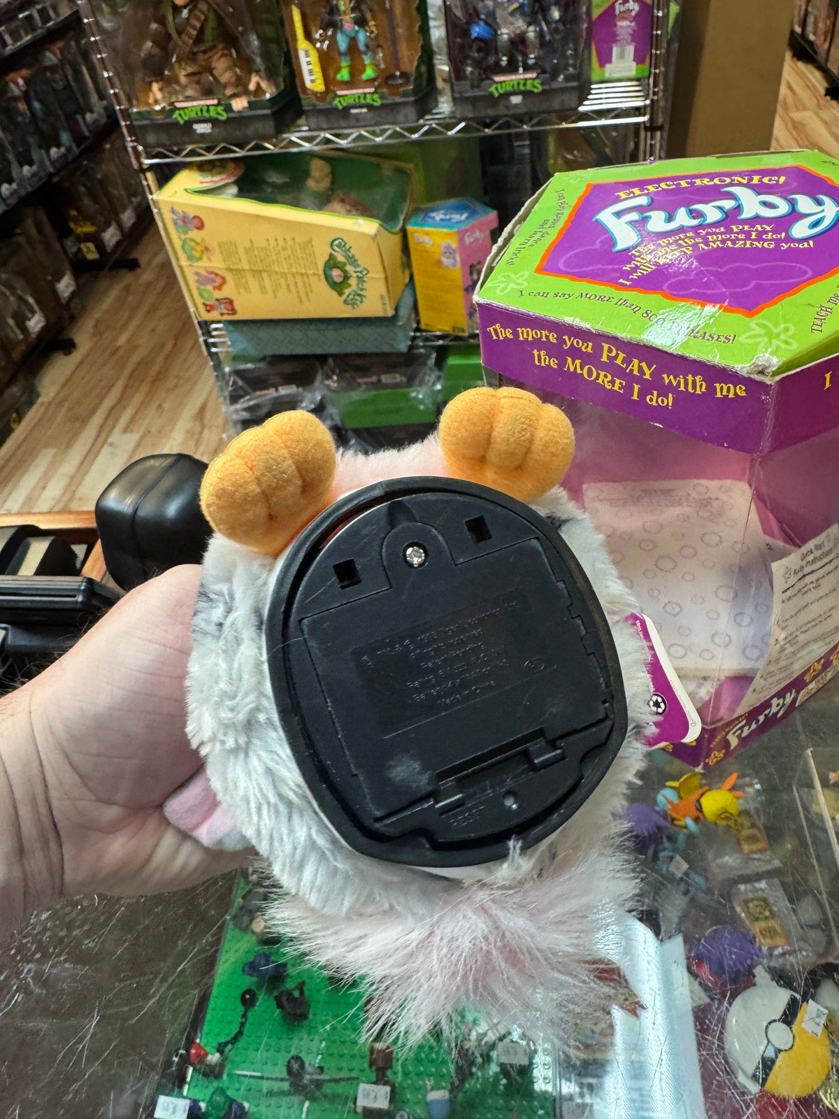 Pink Grey Blue Eyes Furby (Vintage Furby, Tiger Electronics) Open Box product image 5, provided for visual reference and