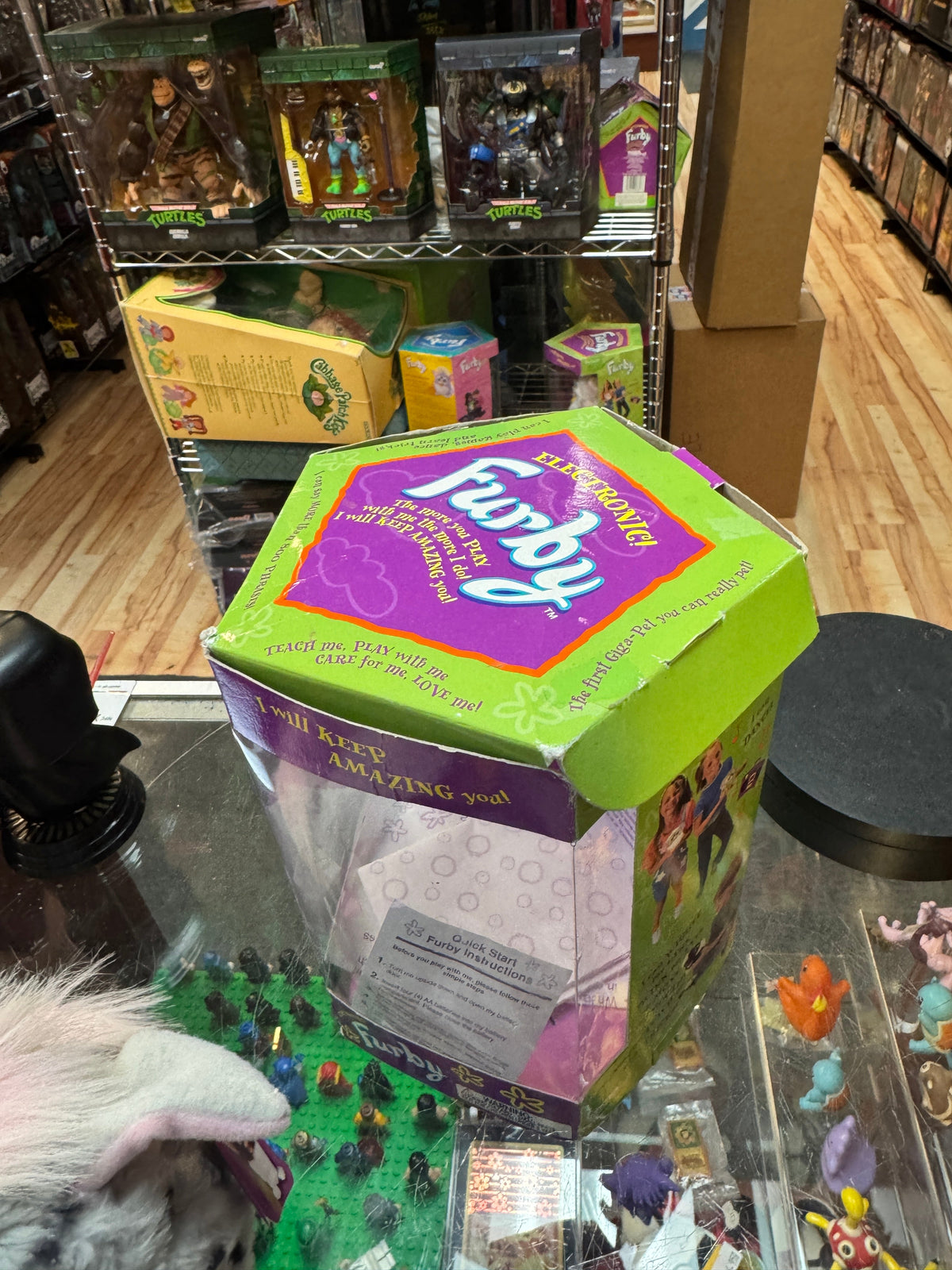 Pink Grey Blue Eyes Furby (Vintage Furby, Tiger Electronics) Open Box product image 4, provided for visual reference and