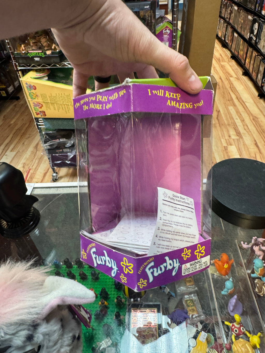 Pink Grey Blue Eyes Furby (Vintage Furby, Tiger Electronics) Open Box product image 3, provided for visual reference and