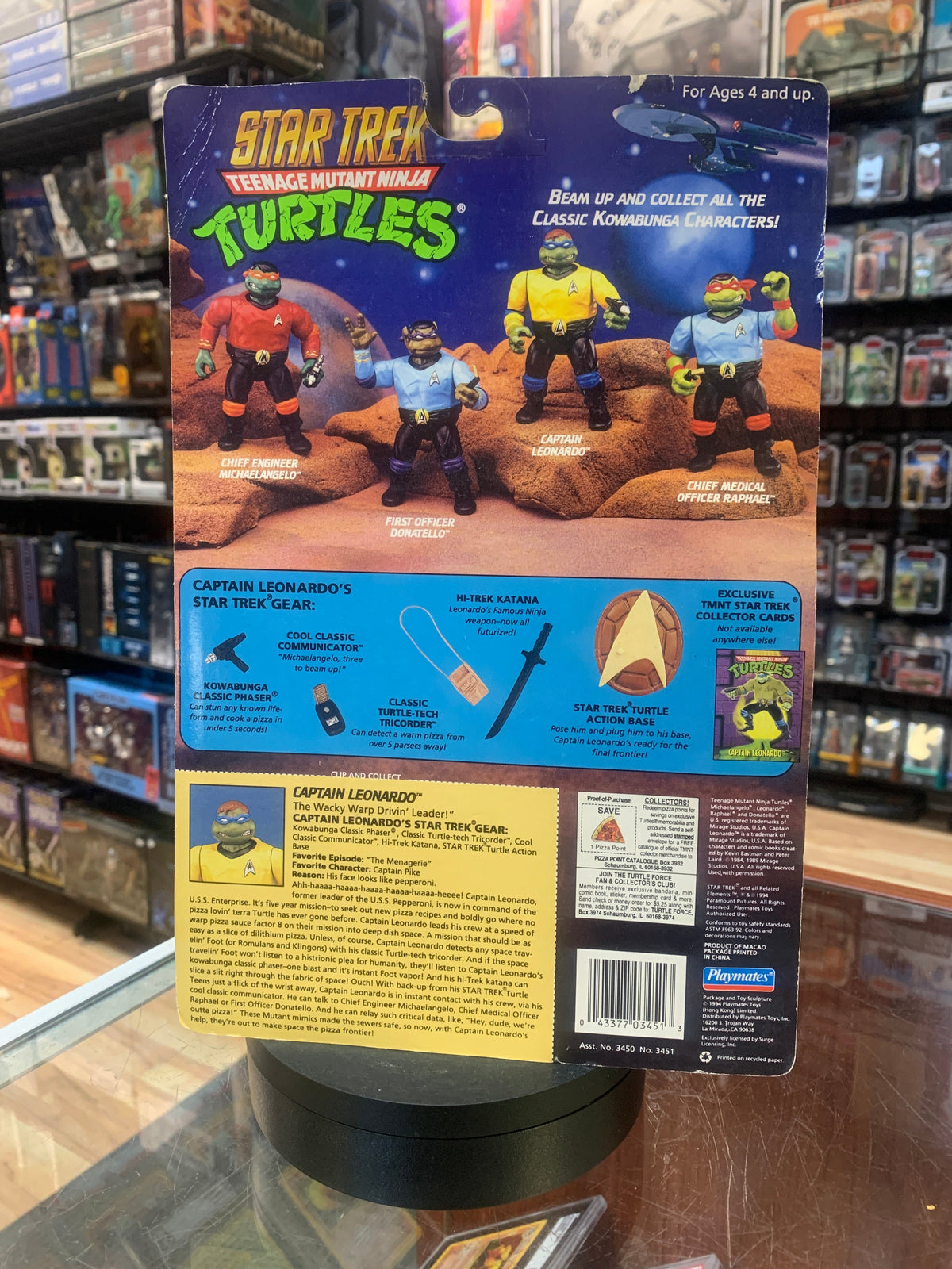 Captain Leonardo 9659 (Vintage TMNT Ninja Turtles, Playmates) SEALED product image 2, provided for visual reference and