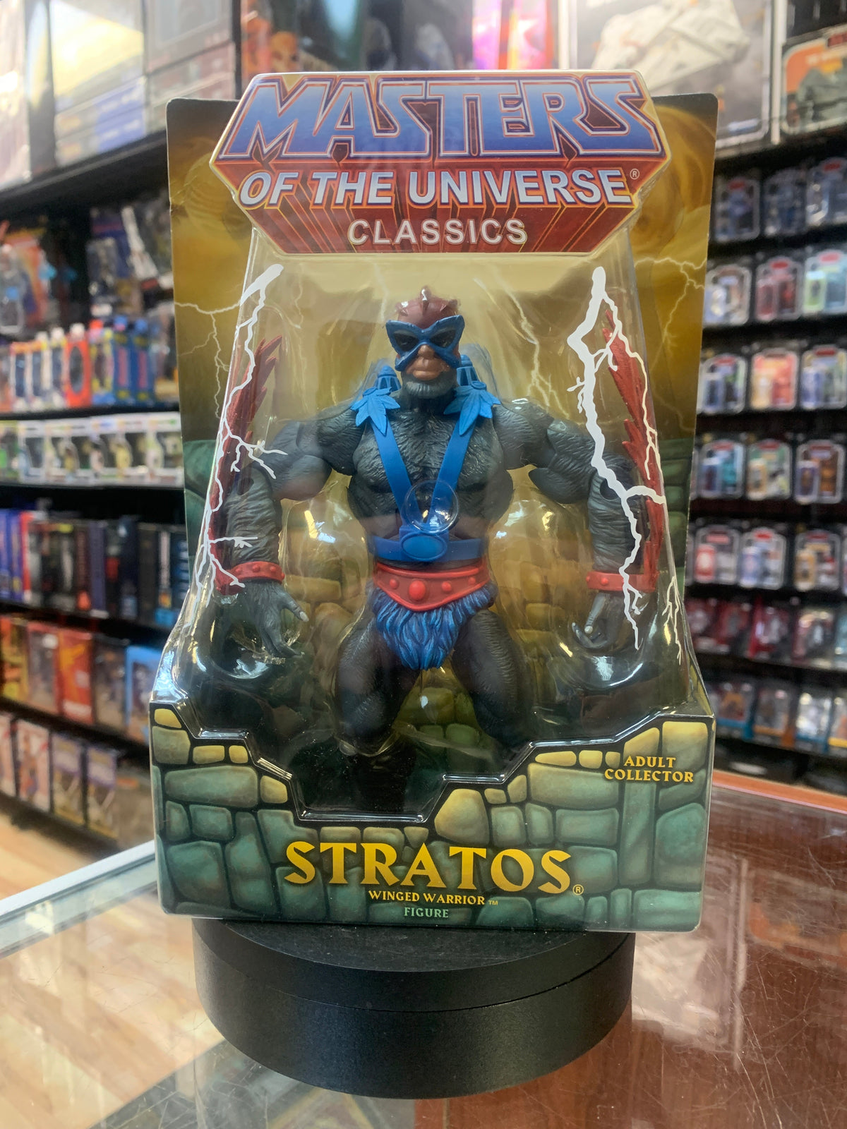 Stratos Winged Warrior 9662 (MOTU Classics, Mattel) SEALED product image 1, provided for visual reference and product detail