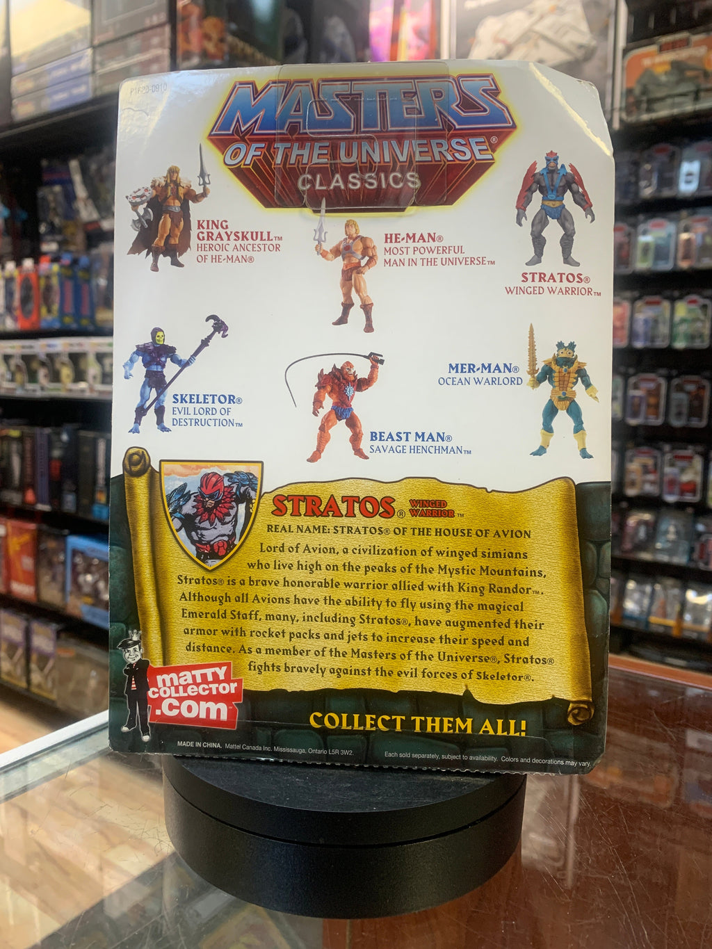 Stratos Winged Warrior 9662 (MOTU Classics, Mattel) SEALED product image 3, provided for visual reference and product detail